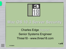 Mac OS 10.3 Server Security