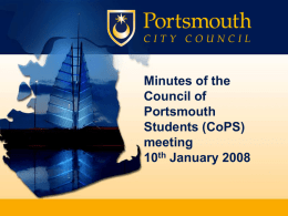 Power Point minutes of the Council of Portsmouth Students