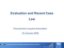 DJL Presentation - The Procurement Lawyer's Association
