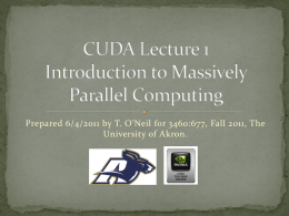 CUDA Lecture 1 Introduction to Massively Parallel Computing