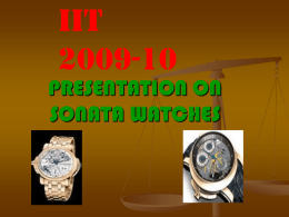 PRESENTATION ON SONATA WATCHES