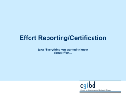 Compliance Report: Effort Reporting