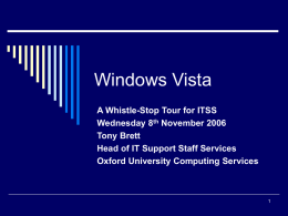 Windows Vista - University of Oxford