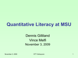 Improvement in Quantitative Literacy Data – Communication