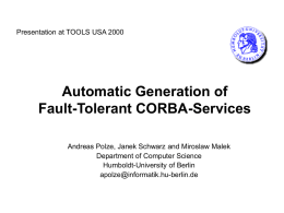 Towards the Reliable Replacement of CORBA Services