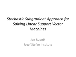 Stochastic Subgradient Approach for Solving Linear Support