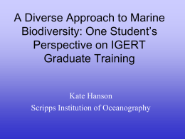 A Diverse Approach to Marine Biodiversity: One Student’s