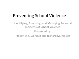 Preventing School Violence - Office of the Dean of Students