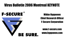 Virus Bulletin 2006 Keynote