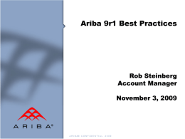 Ariba Application Upgrade Best Practices