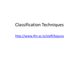 Classification Techniques - The Institute of Finance