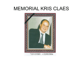 MEMORIAL KRIS CLAES - Home