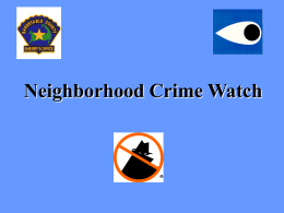 Neighborhood Crime Watch - Sheriff James M. Cummings