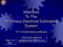 1st Choice Electrical Estimating Software