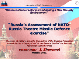 NATO-Russia Theatre Missile Defence Command Post Exercise