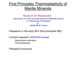 First Principles Thermoelasticity of Mantle Minerals