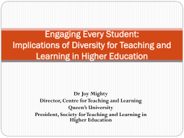 Engaging Every Student: Implications of Diversity for