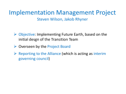 Transition Management Project