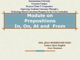 Caribbean University Ponce Campus Module on Prepositions