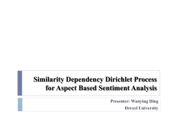 Similarity Dependency Dirichlet Process for Aspect Based