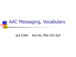 AAC Messaging, Vocabulary
