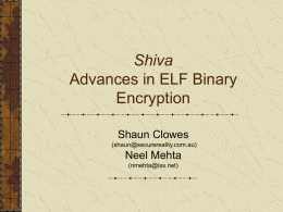 The Shiva ELF Obfuscator