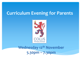Curriculum Evening for Parents
