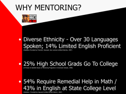 WHY MENTORING?
