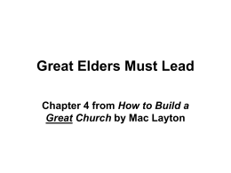 Great Elders Must Lead