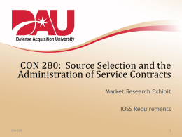 CON 280: Source Selection and the Administration of