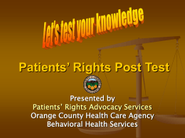 Let's test your knowledge, Patients' Rights Post Text