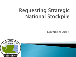 Requesting Strategic National Stockpile