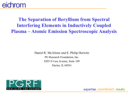 The Separation of Beryllium from Spectral Interfering