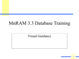 MnRAM 3.0 Database Training