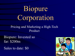 Biopure Corporation - RSM MBA - Erasmus graduate school of