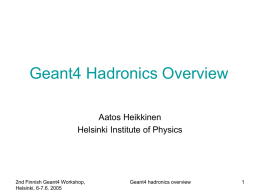 Geant4 Hadronic physics: parameterised and theoretical models