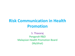 Risk Communication in Health Promotion