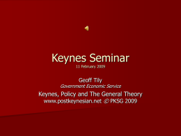 Keynes Seminar 11 February 2009 - Post