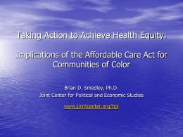 Racial, Ethnic, and Socioeconomic Disparities in Health
