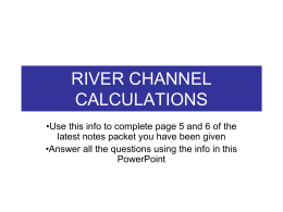 RIVER CHANNEL CALCULATIONS
