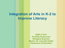 Integration of Arts in Elementary Education to Improve