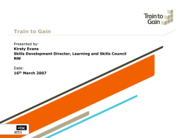 Train to Gain - North West Universities Association