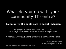 What do you do with your community IT centre?