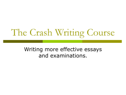 The Crash Writing Course