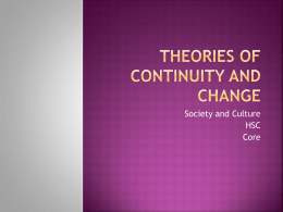 Theories of Continuity and Change