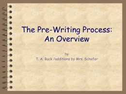 Strategies for Pre-Writing