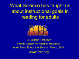 Helping Adults to Increase Their Literacy Skills: Some