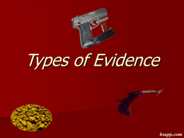 Types of Evidence - Sapp's Instructional Websites