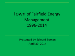 Town of Fairfield Energy Management 1996-2014