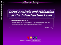 DDoS Analysis and Mitigation at the Infrastructure Level